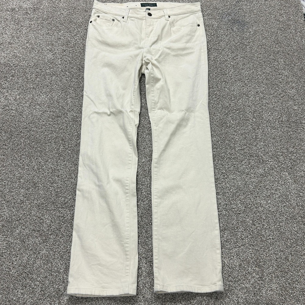 Lauren Jeans Co Ralph Lauren Classic Straight Jeans Womens 10 White Denim Pants